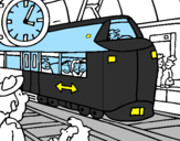 Coloring page Railway station painted byrandy