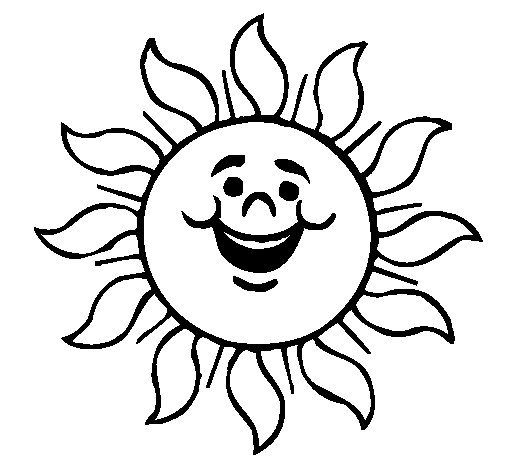 Coloring page Happy sun painted bym