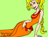 Coloring page Greek woman painted byisadora