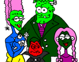 Coloring page Family of monsters painted bylevi