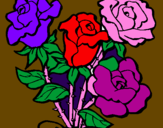 Coloring page Bunch of roses painted byMOG