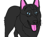 Coloring page Alsatian dog painted bylika