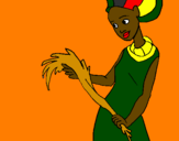 Coloring page Ethiopian woman painted byDominique