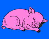 Coloring page Sleeping pig painted bywilbur
