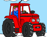 Coloring page Tractor working painted byOliverA