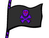 Coloring page Pirate flag painted byanonymous