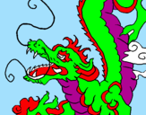 Coloring page Japanese dragon painted bystar.david.star