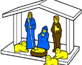 Coloring page Christmas nativity painted byjulia