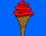 Coloring page One-flavour ice-cream painted bysumer