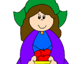 Coloring page Pilgrim girl painted bycynthia