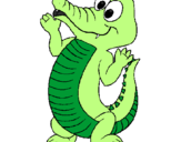 Coloring page Baby crocodile painted byema