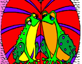 Coloring page Frogs in love painted bydominic