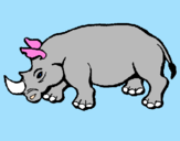 Coloring page Rhinoceros painted bycharlotte