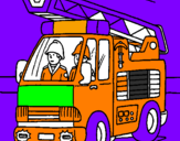 Coloring page Fire engine painted byjuan