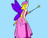 Coloring page Fairy with long hair painted bynathan