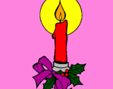 Coloring page Christmas candle painted byRosalea