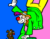 Coloring page Clown and dog painted byRutuja