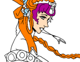 Coloring page Chinese princess painted bypepa