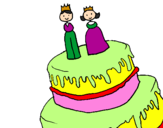 Coloring page Cake painted byraji