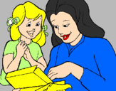 Coloring page Mother and daughter painted byMarga