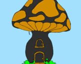 Coloring page Mushroom house painted bymichele