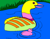 Coloring page Mother goose and gosling painted byDaniela Fischer