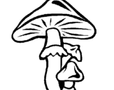 Coloring page Mushrooms painted bycc