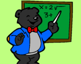 Coloring page Bear teacher painted byCandie