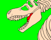Coloring page Tyrannosaurus Rex skeleton painted by  Noah Davis 