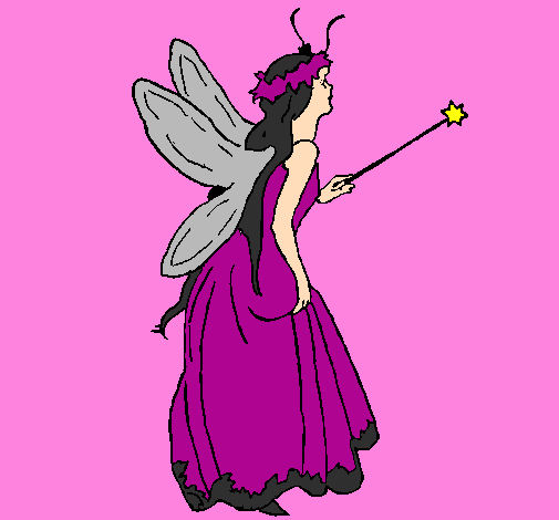 Coloring page Fairy with long hair painted bybabypooh