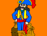 Coloring page Pirate with sacks of gold painted byaction replayer