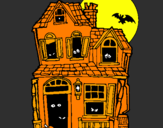 Coloring page Mysterious house II painted byL.J.