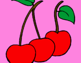 Coloring page cherries painted byKatelyn