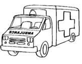Coloring page Ambulance painted bybb