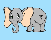 Coloring page Little elephant painted bydani