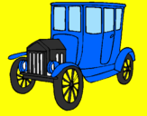 Coloring page Antique car painted byL.J.