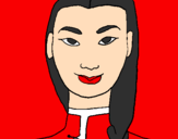 Coloring page Young Chinese woman painted byvanessa may