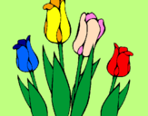 Coloring page Tulips painted byMarga