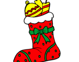 Coloring page Stocking with presents II painted byEgidijus