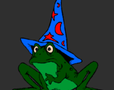 Coloring page Magician turned into a frog painted bymichele