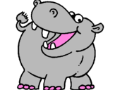Coloring page Hippopotamus painted byaaa