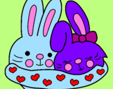Coloring page Rabbits in love painted byJess