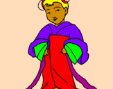Coloring page Chinese girl painted bydavila