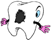 Coloring page Tooth with tooth decay painted bydallana