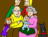 Coloring page Family  painted bycathy