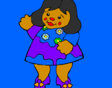 Coloring page Doll painted bymary