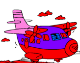 Coloring page Plane taking off painted bygABY