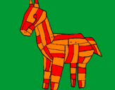 Coloring page Trojan horse painted byL.J.