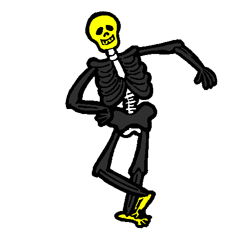 Coloring page Happy skeleton painted byrafael