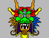 Coloring page Dragon face painted byeloi